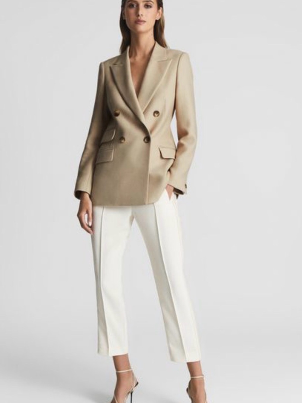 REISS double breast twill blazer